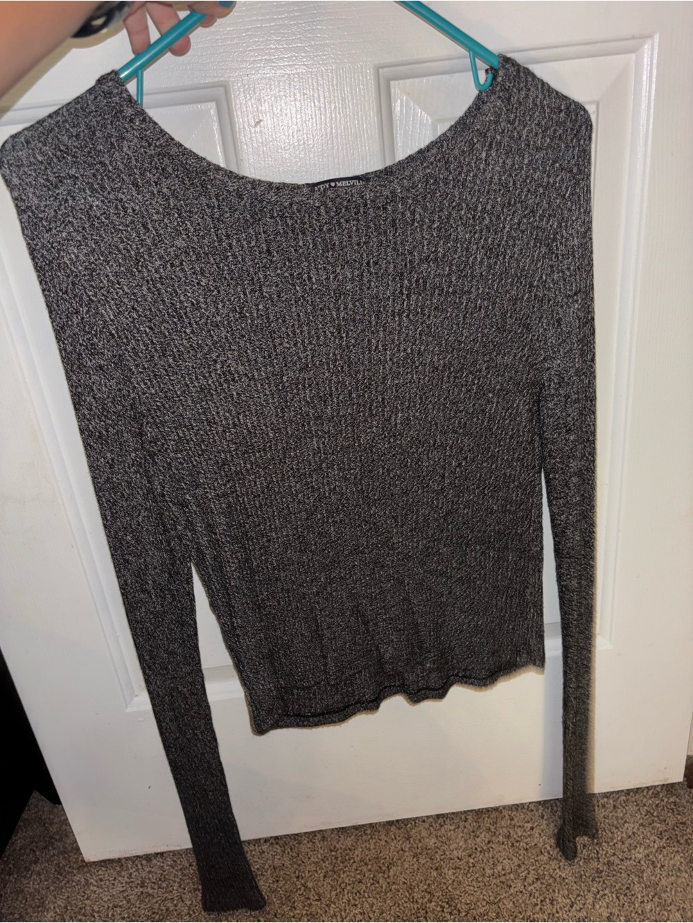 Long-Sleeve Gray Women's Knit Sweater